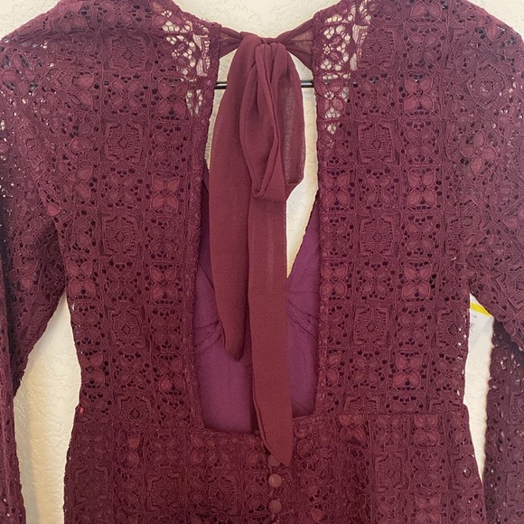 Free People Honey Honey Lace Long Sleeve Mini Dress in Potent - Picture 9 of 11